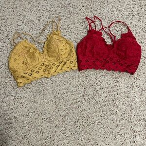 Wishlist Lace Padded Bra (2) size medium red and gold